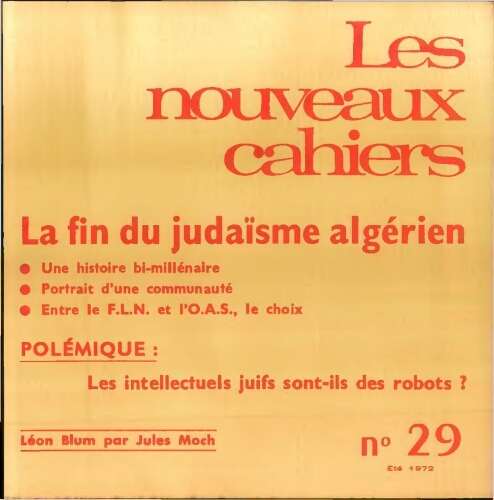 Les Nouveaux Cahiers N°029 (Eté 1972)